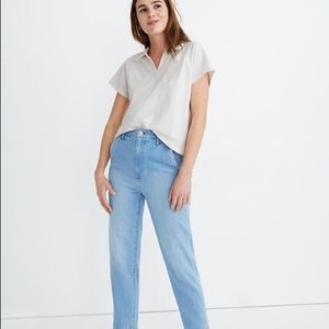 Madewell boxy polo tee.